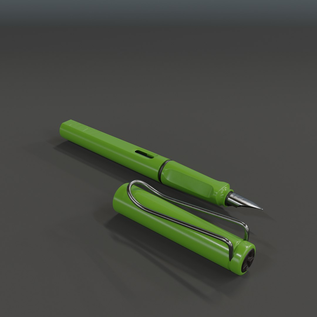 3D lamy safari fountain pen https://p.turbosquid.com/ts-thumb/rf/exCU35/Vs/004_green/png/1672222417/1920x1080/fit_q87/92d2cdfb0d01b5aedd33f926094fbbf23d33b782/004_green.jpg