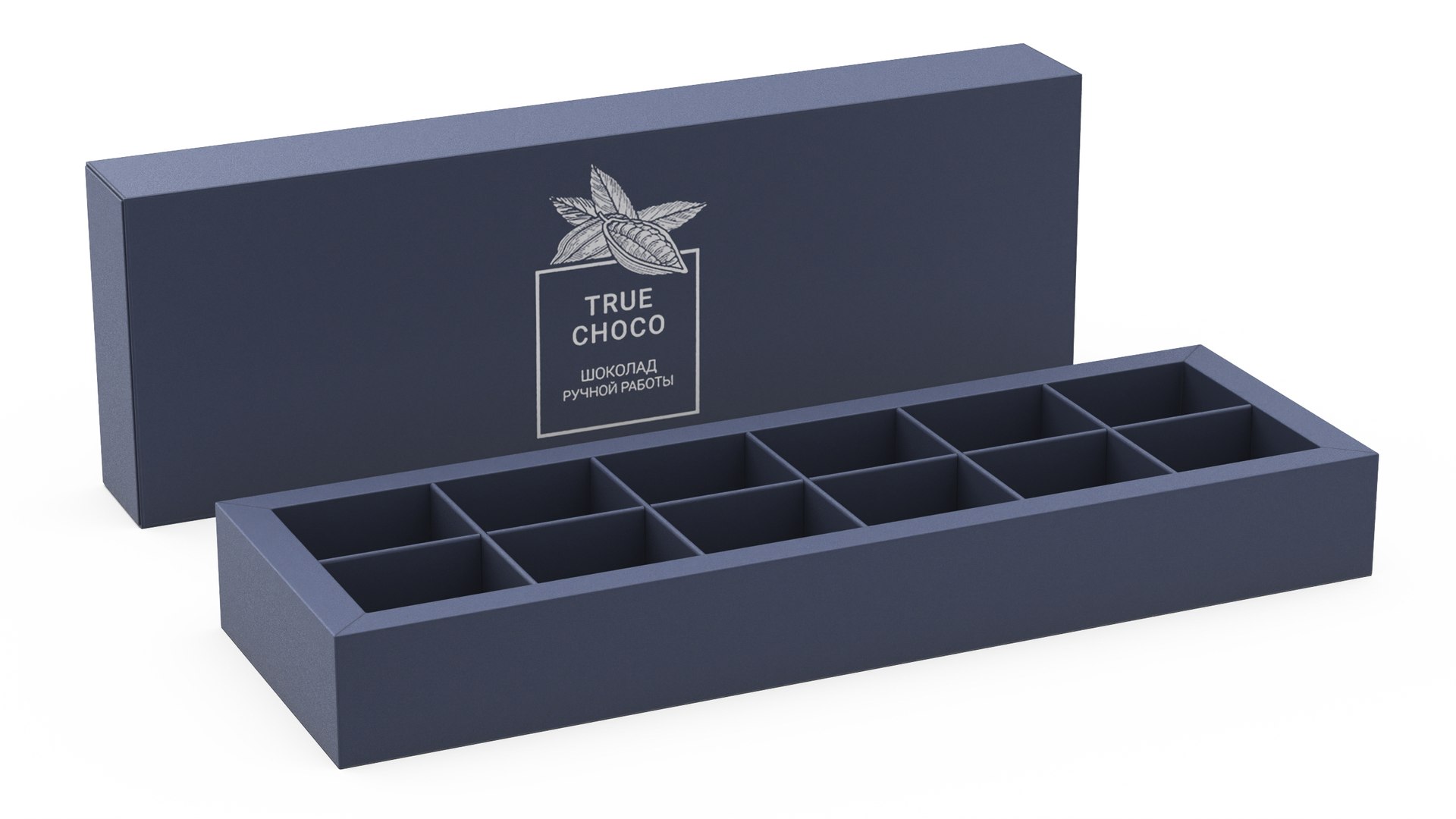 Empty Chocolate Box True Choco Open 3D model preview