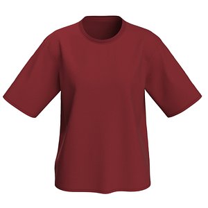 Oversized Female T-Shirt 3D Model 3D