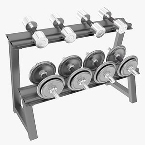 Dumbbell Rack with Dumbbells