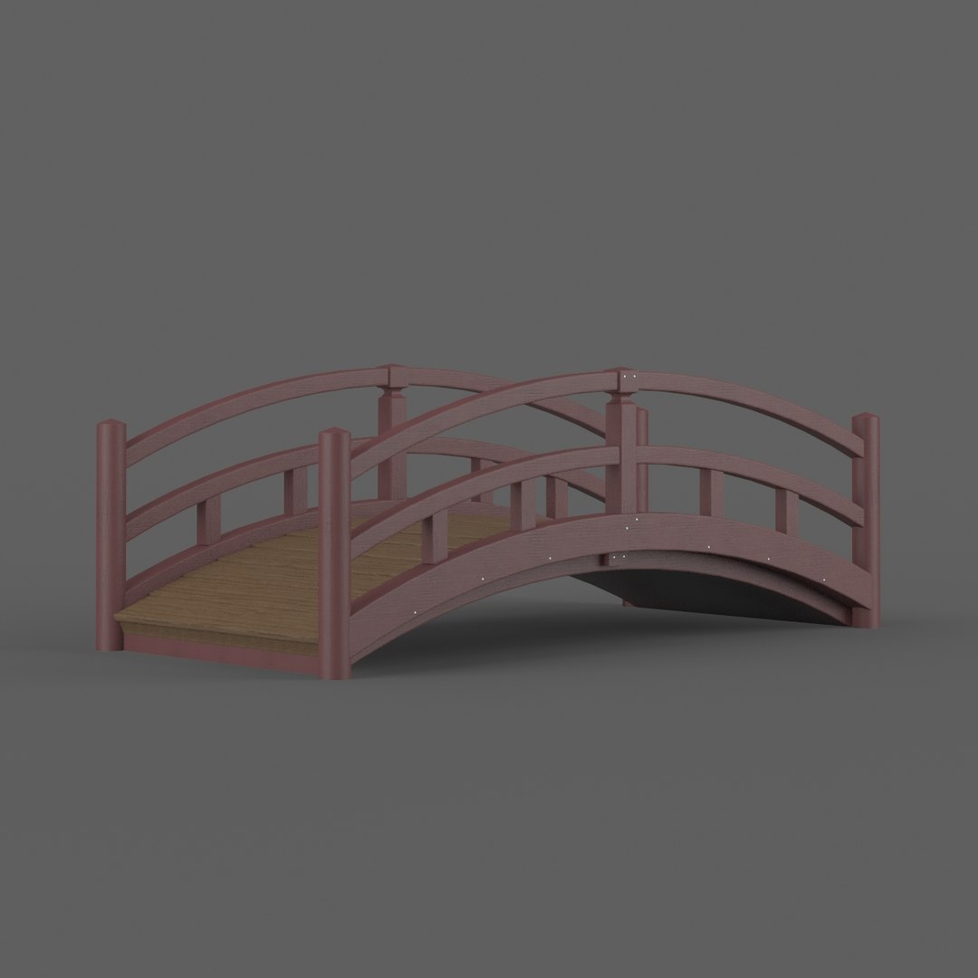 3d Model Wooden Bridge