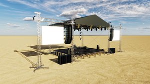 3D Concert Stage Set Full Detail model