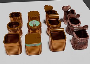 Whole and used canned goods or canned containers model