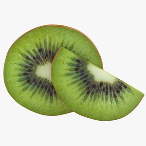 3D realistic kiwi slices