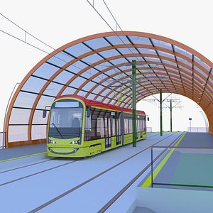 Warsaw tram stop IV model