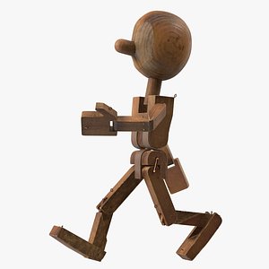 Dirty Wooden Character Rigged for Modo 3D model