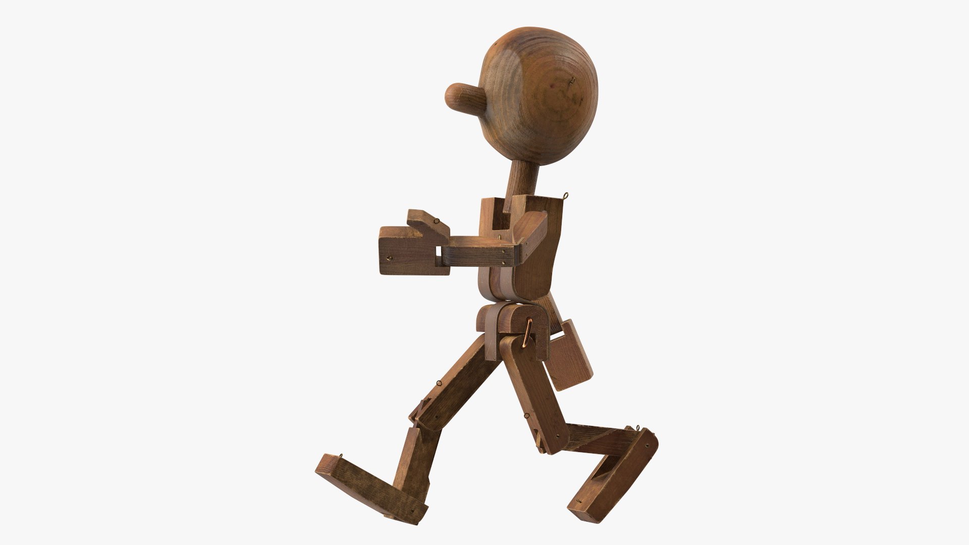 Dirty Wooden Character Rigged for Modo 3D model preview
