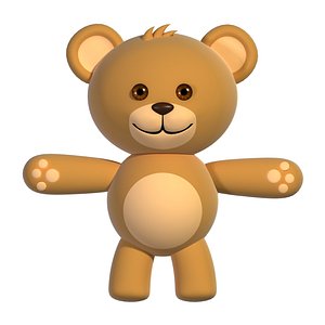 cute teddy character rigging 3D model