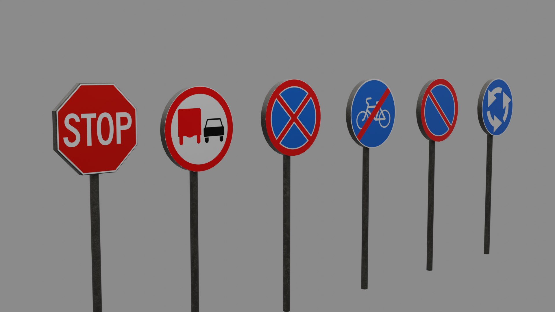 Traffic Signs Pack 1 3D model - TurboSquid 2119034