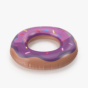 Donut Pool Float with Violet Topping 3D model
