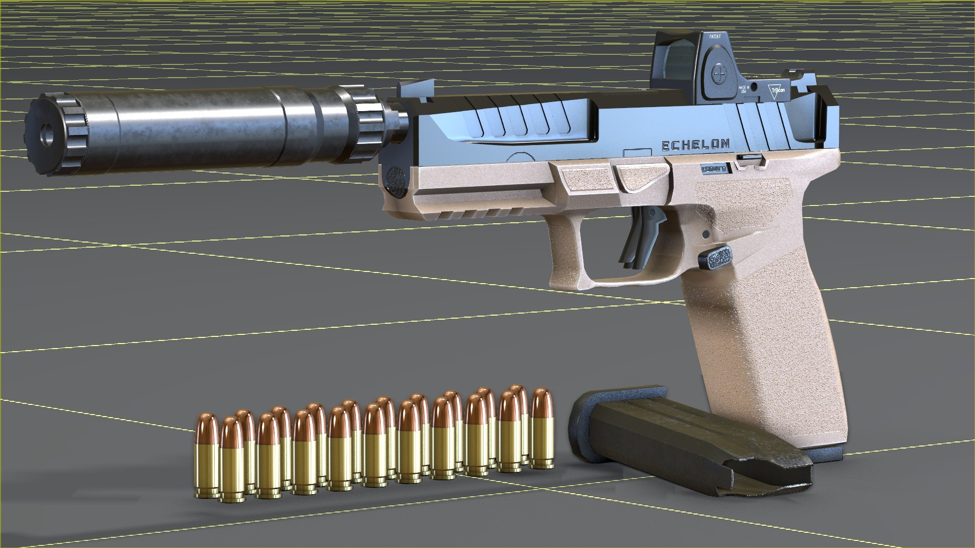 3D Springfield Armory - Echelon threaded model https://p.turbosquid.com/ts-thumb/rg/ZhYsjt/kd/uploadscene_physcamera007_preview_v001_00000/jpg/1690790459/1920x1080/fit_q87/c11d68f588008d4c49d2c32cd1ebe9337e73b084/uploadscene_physcamera007_preview_v001_00000.jpg