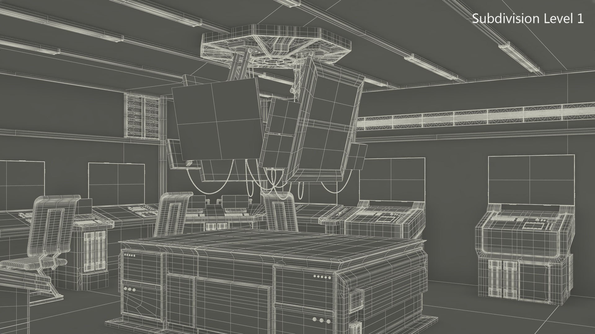 Sci Fi Interior Command Room Red 3D - TurboSquid 2270628