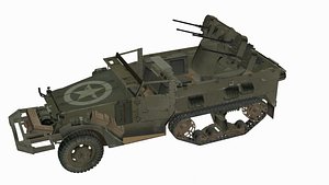 m-16 halftrack 3d model
