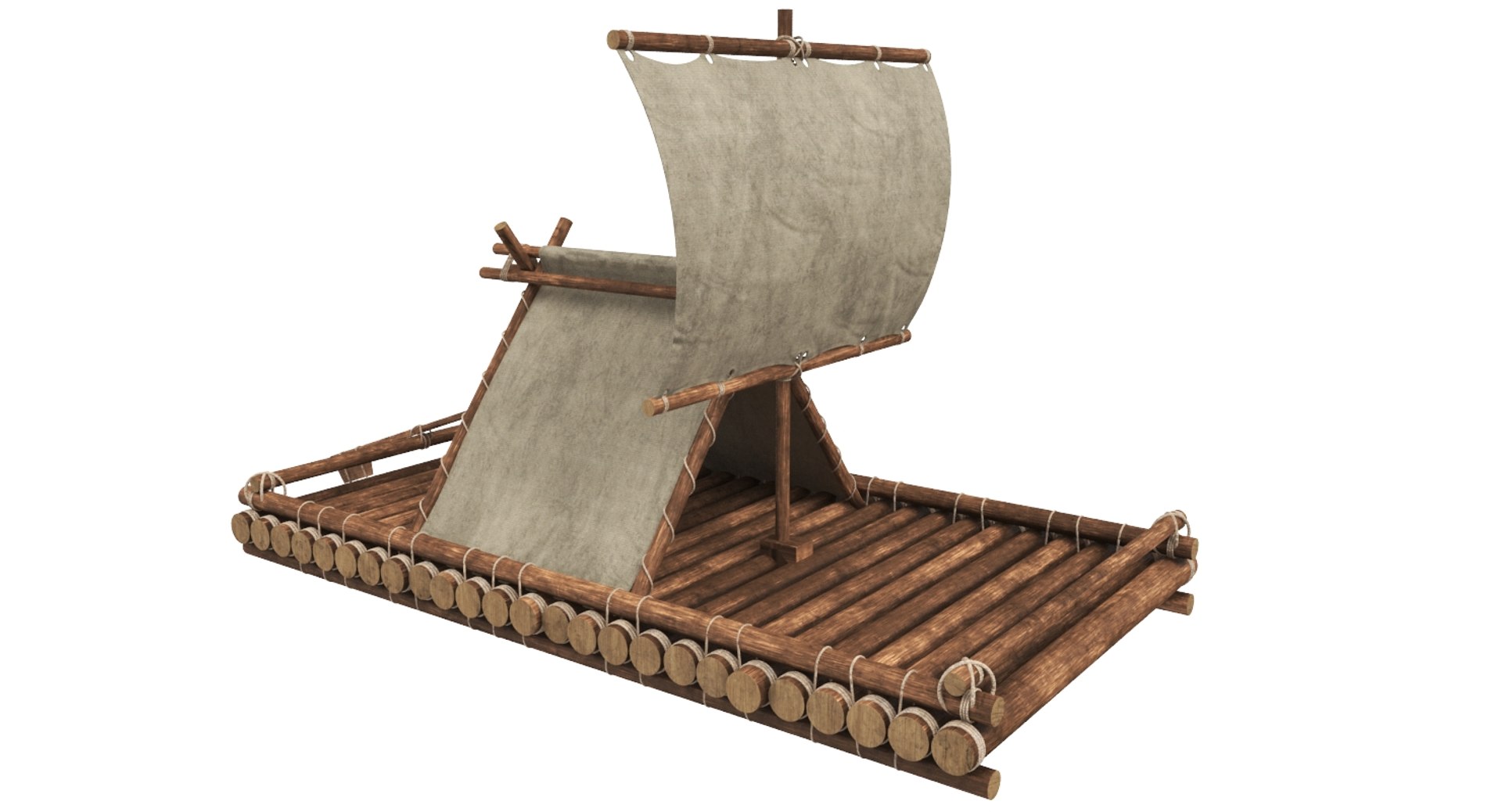 3D Real Wooden Raft Wood Model - TurboSquid 1398057