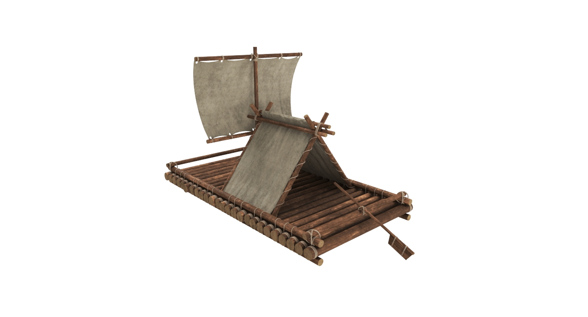 3D Real Wooden Raft Wood Model - TurboSquid 1398057