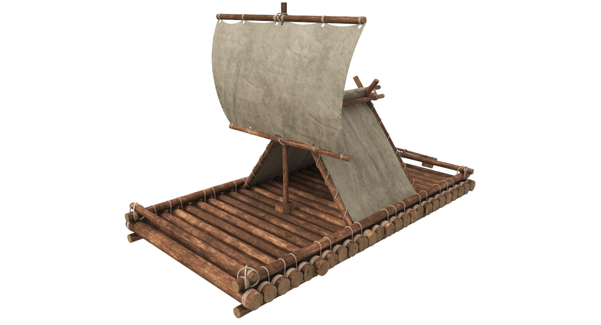 3D Real Wooden Raft Wood Model - TurboSquid 1398057