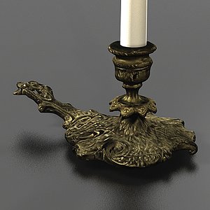 3d model candle holder antique