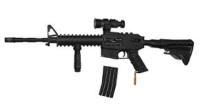 3D Machine Gun Rigged VR / AR / low-poly 3d model