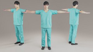 Asian doctor man Animation3D 127 Kazu 3D model