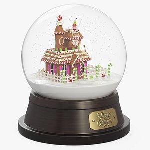 3D model Winter Snow Globe with Gingerbread House