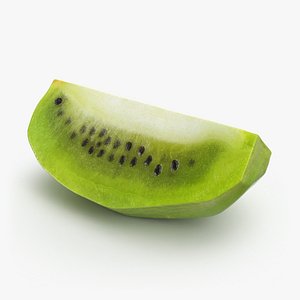 Peeled Kiwi Wedge Slice 3D model