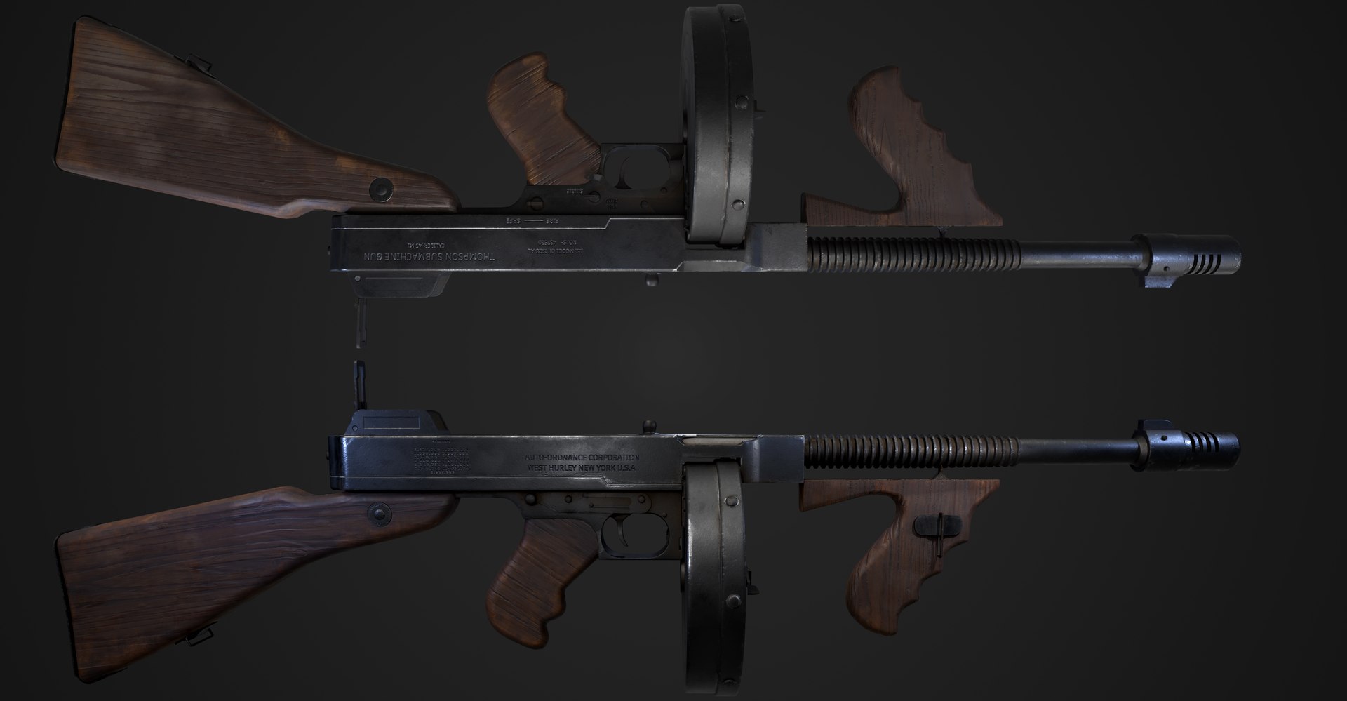 Thompson Submachine Gun Model - TurboSquid 1713004