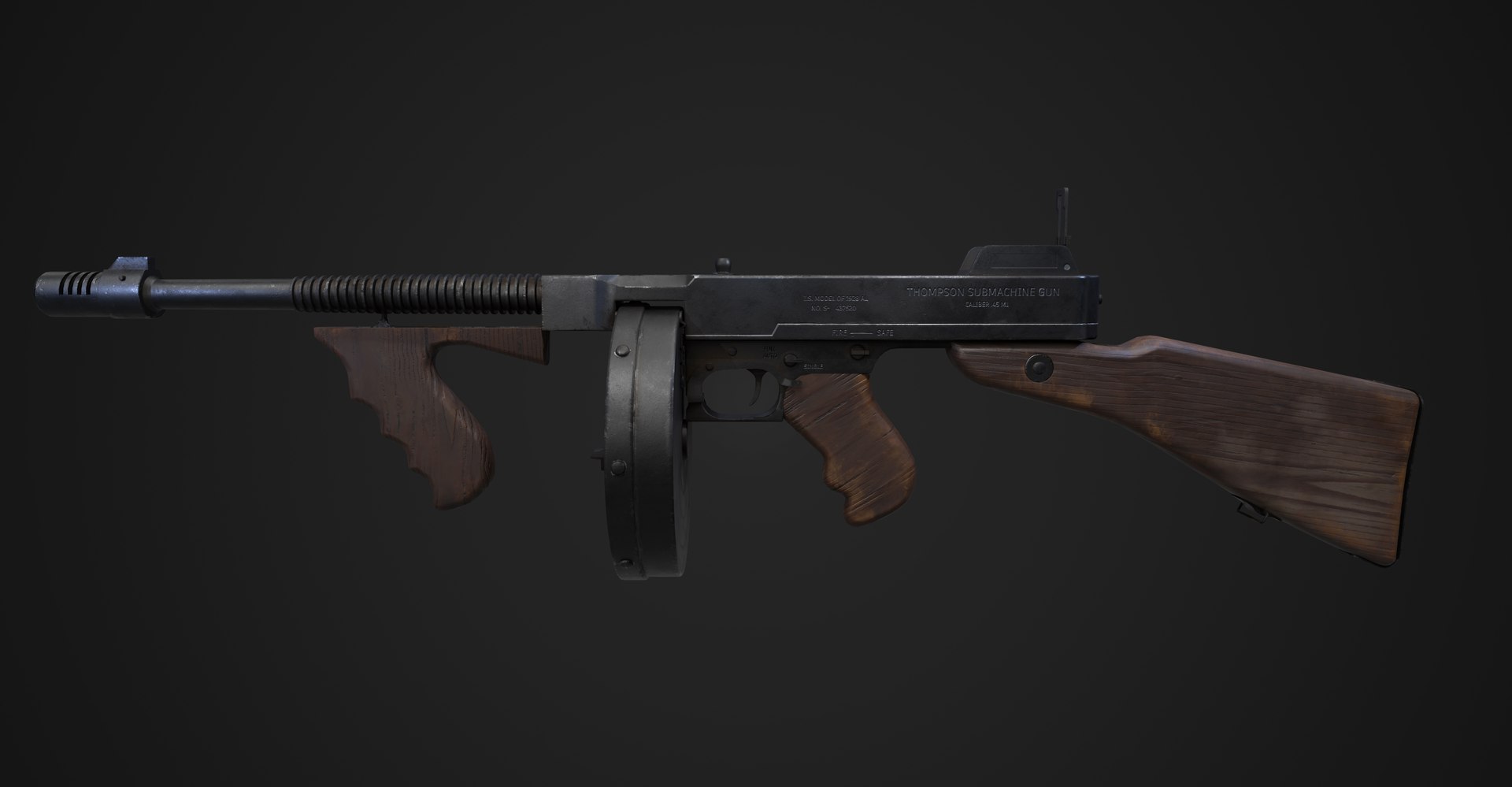 Thompson Submachine Gun Model - TurboSquid 1713004