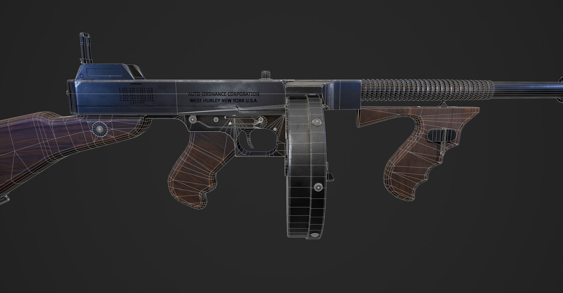 Thompson Submachine Gun Model - TurboSquid 1713004