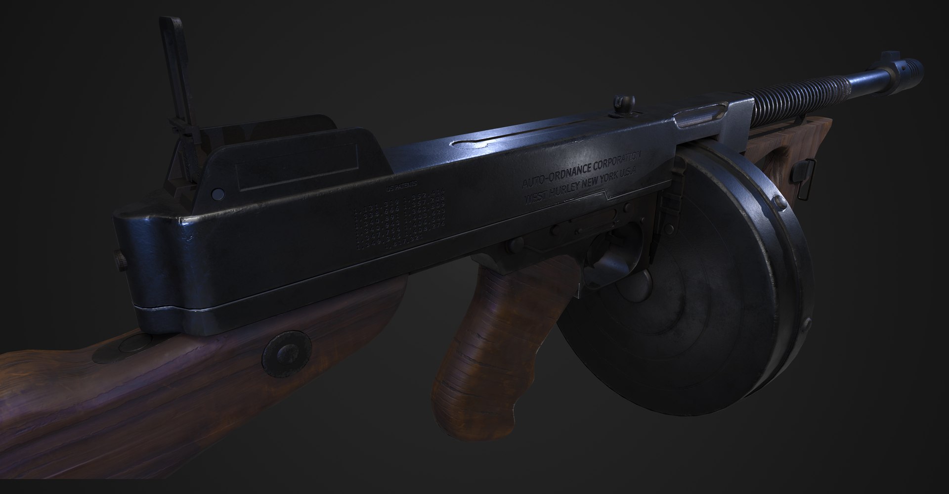 Thompson Submachine Gun Model - TurboSquid 1713004