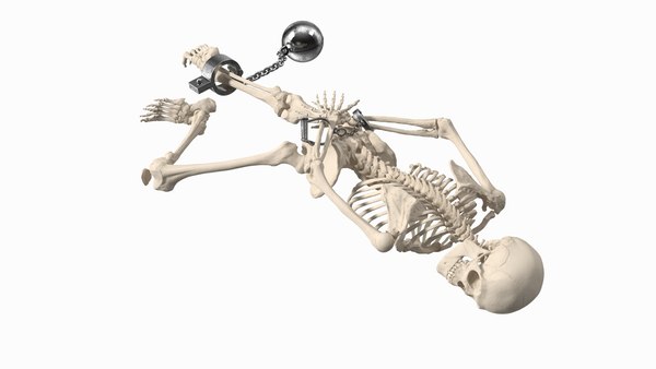 modelo 3d Esqueleto masculino humano muerto encadenado - TurboSquid 2113236