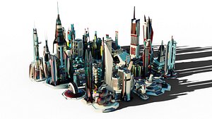 futuristic building 3D model