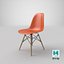 Sedia laterale in plastica Eames DSW Rusty Orange