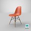 Sedia laterale in plastica Eames DSW Rusty Orange
