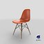 Sedia laterale in plastica Eames DSW Rusty Orange