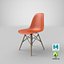 Sedia laterale in plastica Eames DSW Rusty Orange