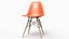 Sedia laterale in plastica Eames DSW Rusty Orange