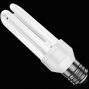 3D compact fluorescent bulb style model