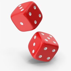 3D Red Falling Dices