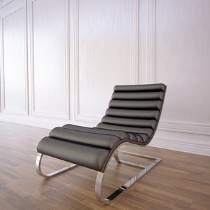 3d model of oviedo leather chaise