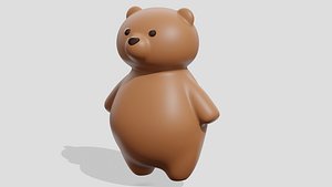 3D Cute brown bear