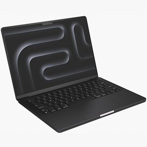 3D Apple MacBook Pro 14 M5 2026 Space Black Rigged model