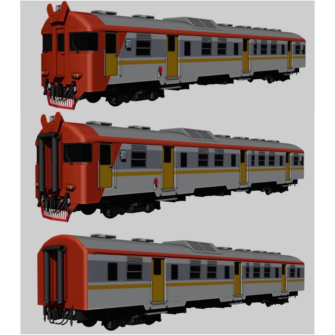 KRD MCW 302 Indonesian Commuter Train 3D Model - TurboSquid 2245435