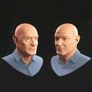 3D old man portrait model