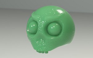 High poly Skull Los Muertos Mexican style 3D model