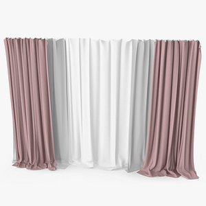 Curtain Set Pink 3D model