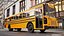 Bus scolaire électrique équipé pour Cinema 4D
