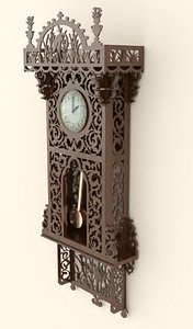 3d wooden clock