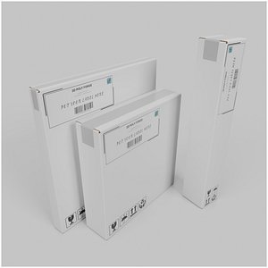 White Cardboard Box Small Pack Trio – Rigged and Customizable