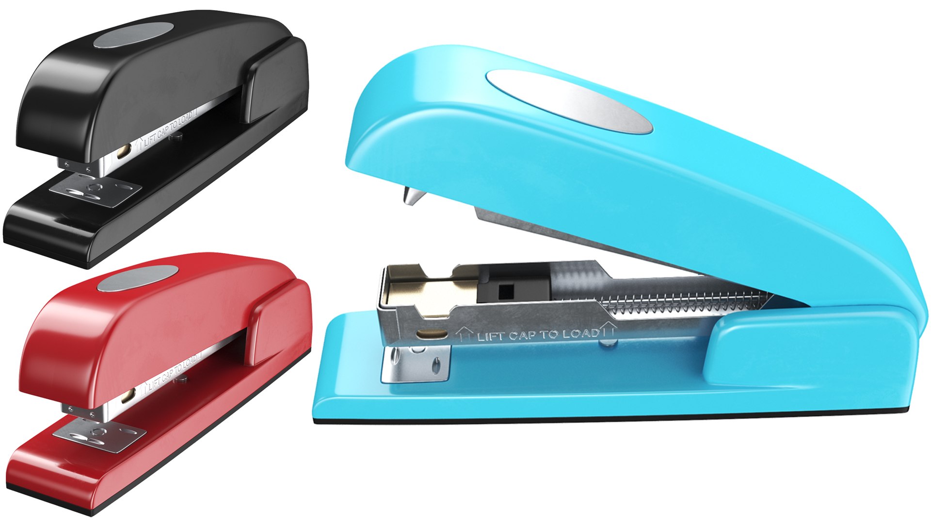 3D Staplers Three Colors Collection - TurboSquid 1921062