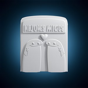 Best Friends Plaque with Cartoon Characters
